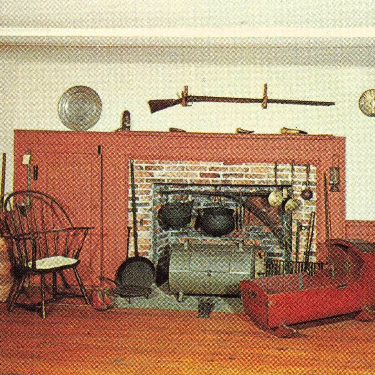 Keeping Room 18th Century Fyler House Windsor Connecticut CT UNP Chrome Postcard
