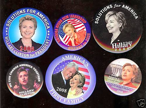 6 of the BEST .. HILLARY Clinton pins you will see pinback button