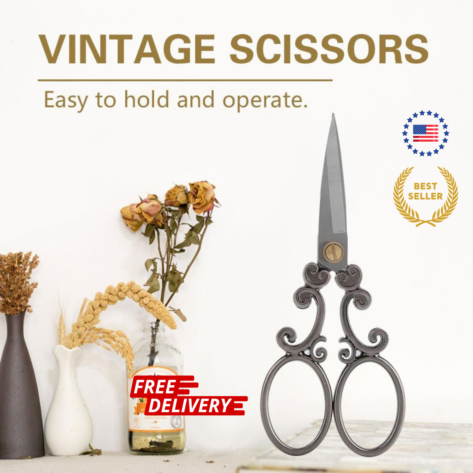 Antique Vintage Style Scissor,Mini Vintage Stainless Steel Sewing Scissors Class