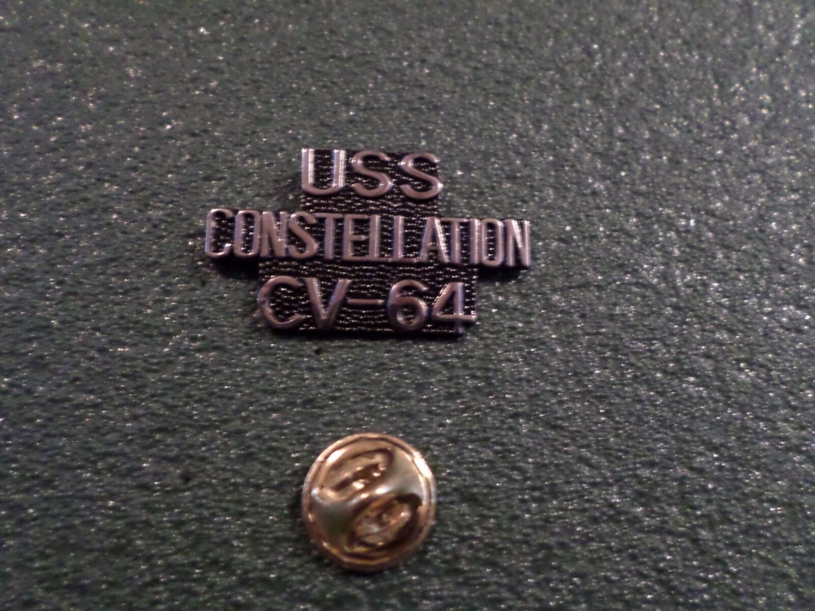 U.S MILITARY NAVY SHIP USS CONSTELLATION CV-64 HAT LAPEL PIN CLUTCH BACK 