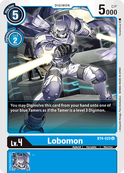 BT4-025 Lobomon U Blue Digimon 2020 TCG Great Legend Booster
