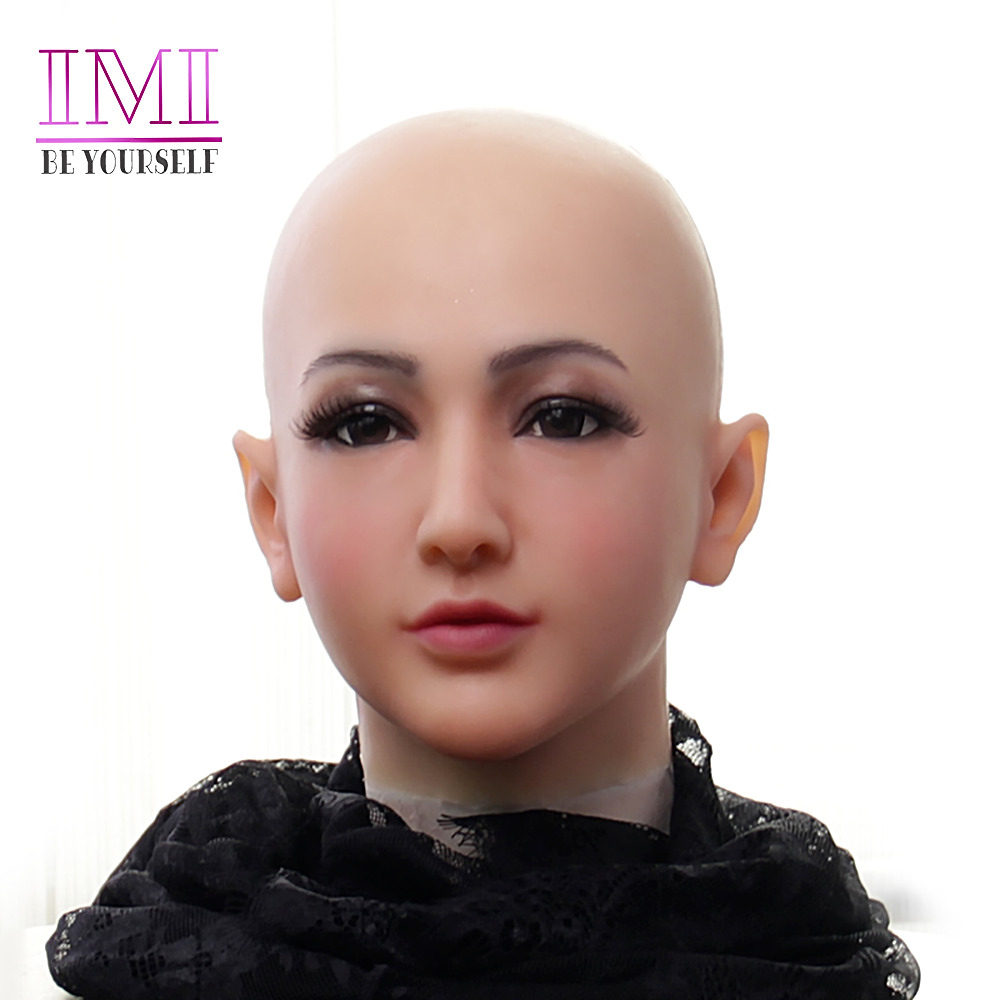 IMI Silicone Female Mask Angel Face Movie Props Crossdresser Halloween Cosplay