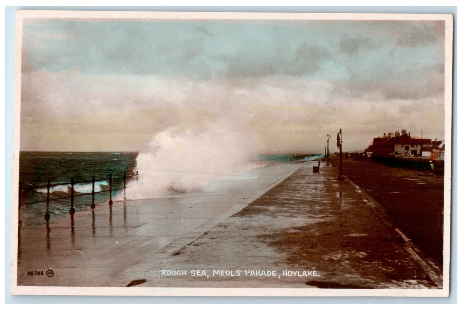 c1930\'s Rough Sea Meols Parade Hoylake Merseyside England RPPC Photo Postcard