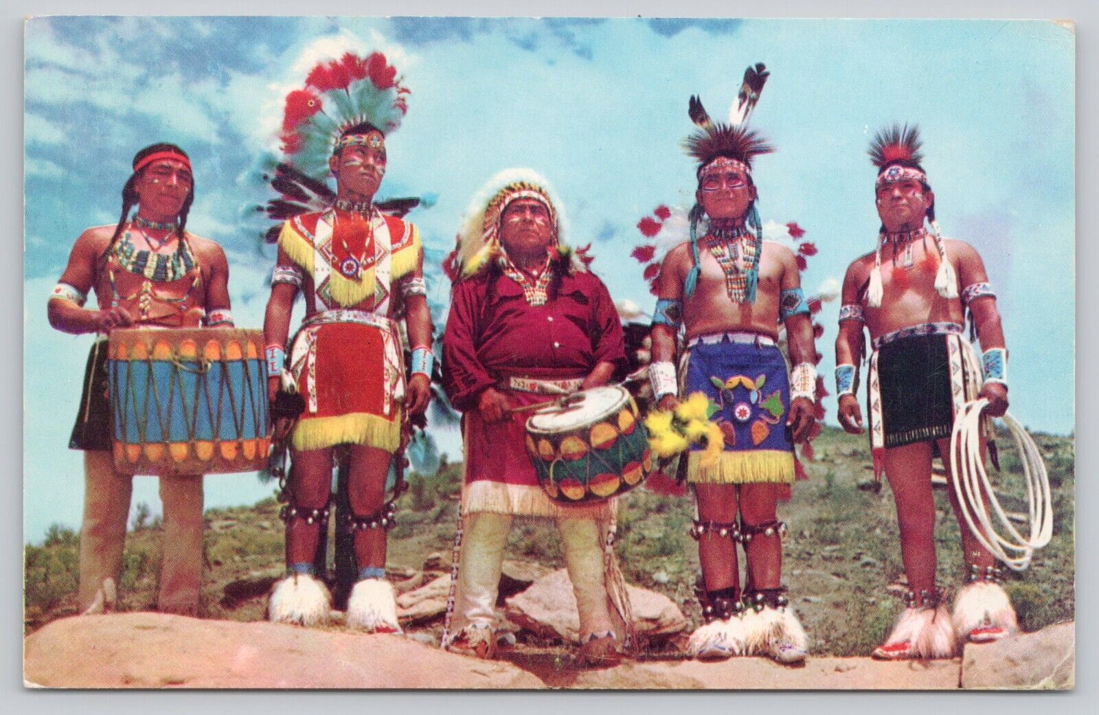 Postcard Native American  Navajo Dance Team Gallup NM