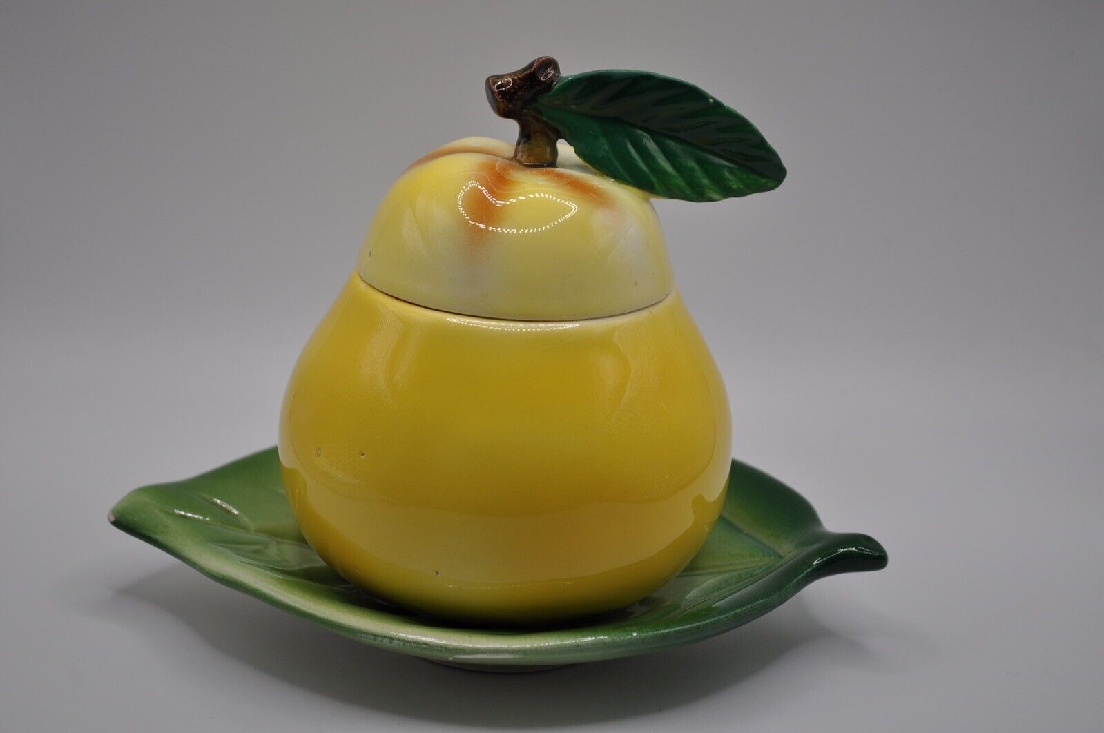 Vintage Pear Shaped Jar with Lid Lefton Jelly Jam Jar made in Japan