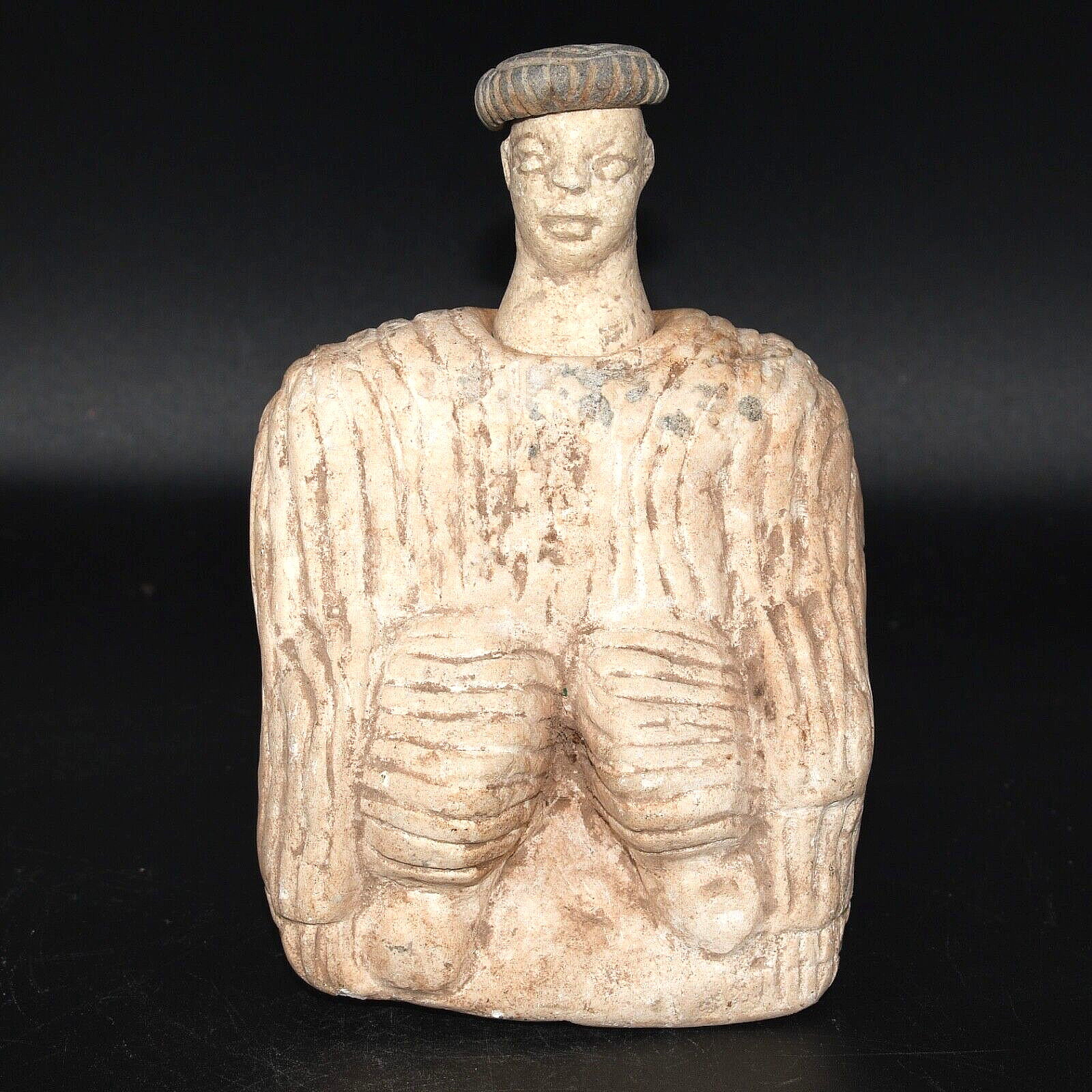 Ancient Bactria-Margiana Bactrian Seated Stone Idol of Goddess from Central Asia
