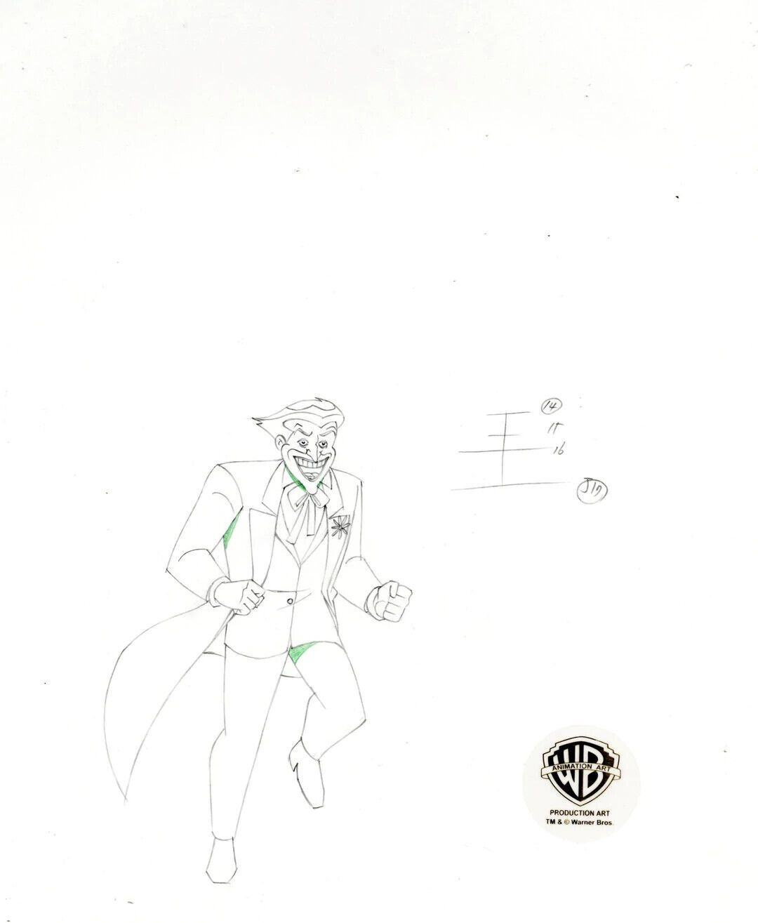 New Batman Adventures Original Production Drawing-Joker-Legends of Dark Knight