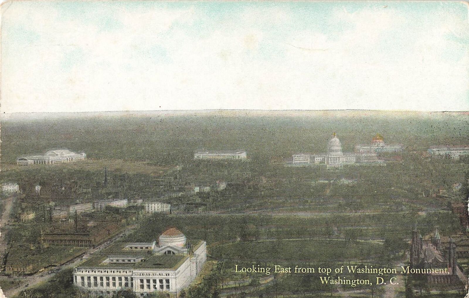 Vintage Postcard Landscape View from Washington Monument, Washington, D.C.