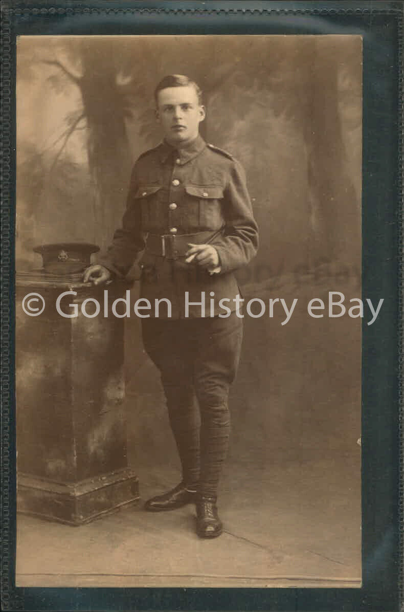 5th ROYAL SUSSEX REG RP REAL PHOTO POSTCARD MILITARY WW1 SOLDIER 