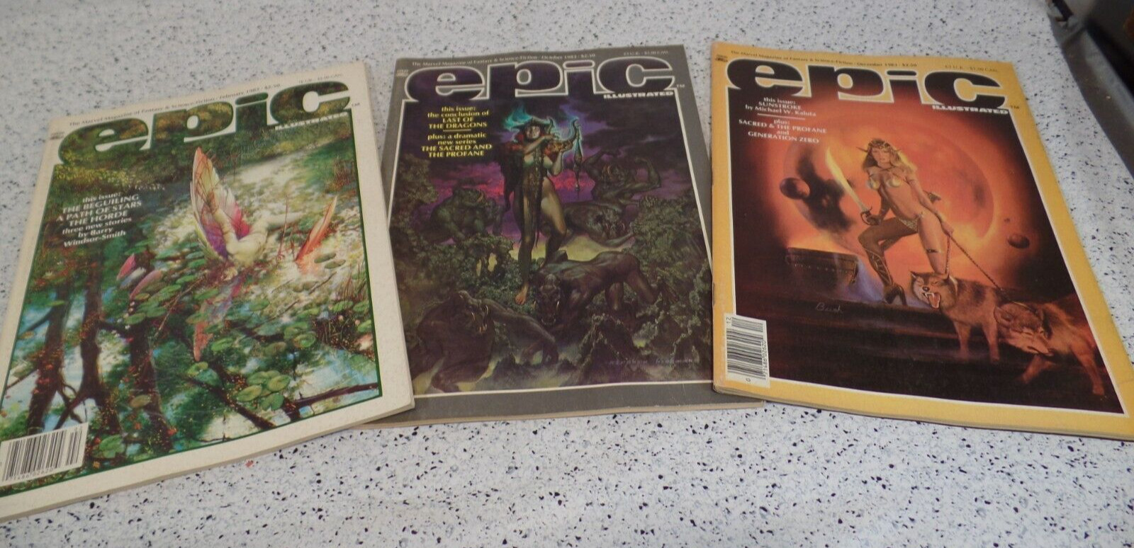 3 Marvel Epic Illustrated Magazine 1983 Fantasy Science Fiction LOT