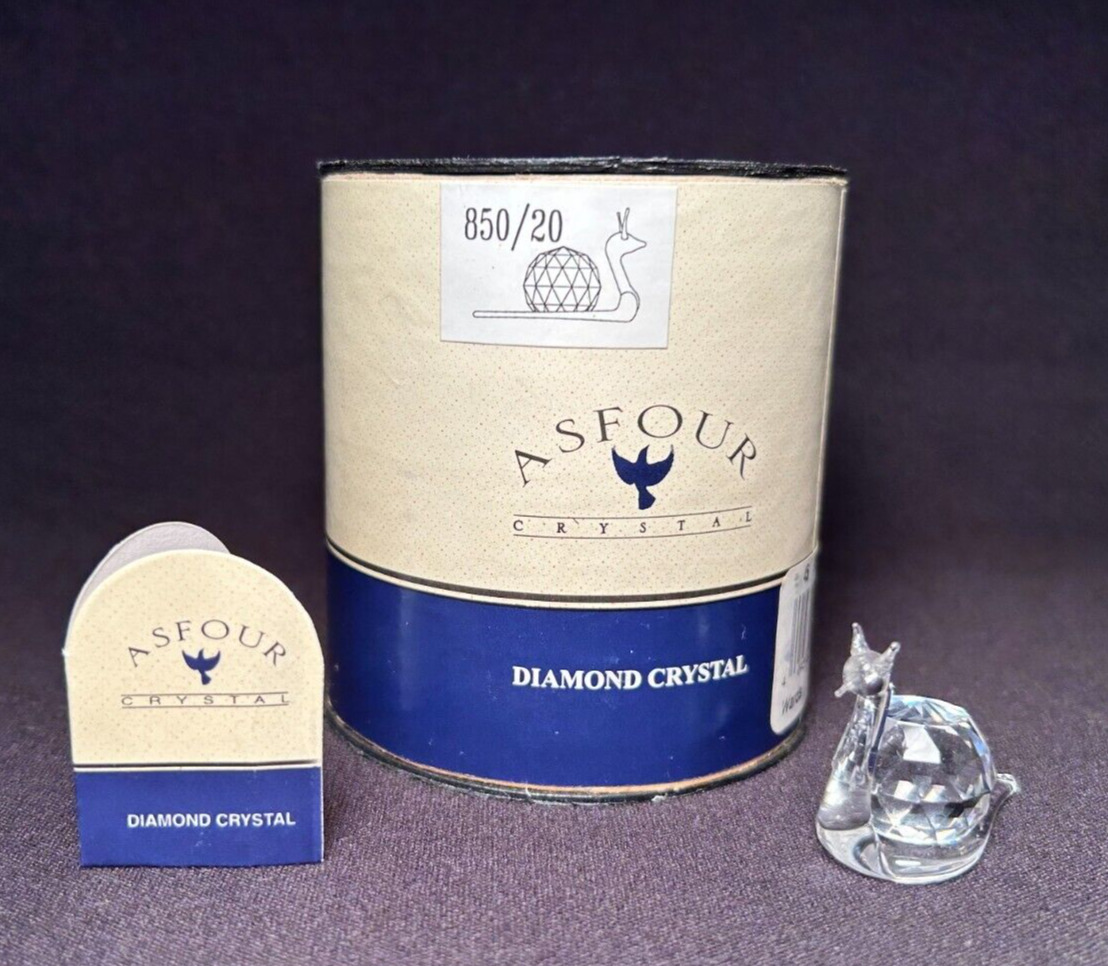ASFOUR Diamond Crystal Snail Miniature 850/20 Original Packaging EUC Ships FREE