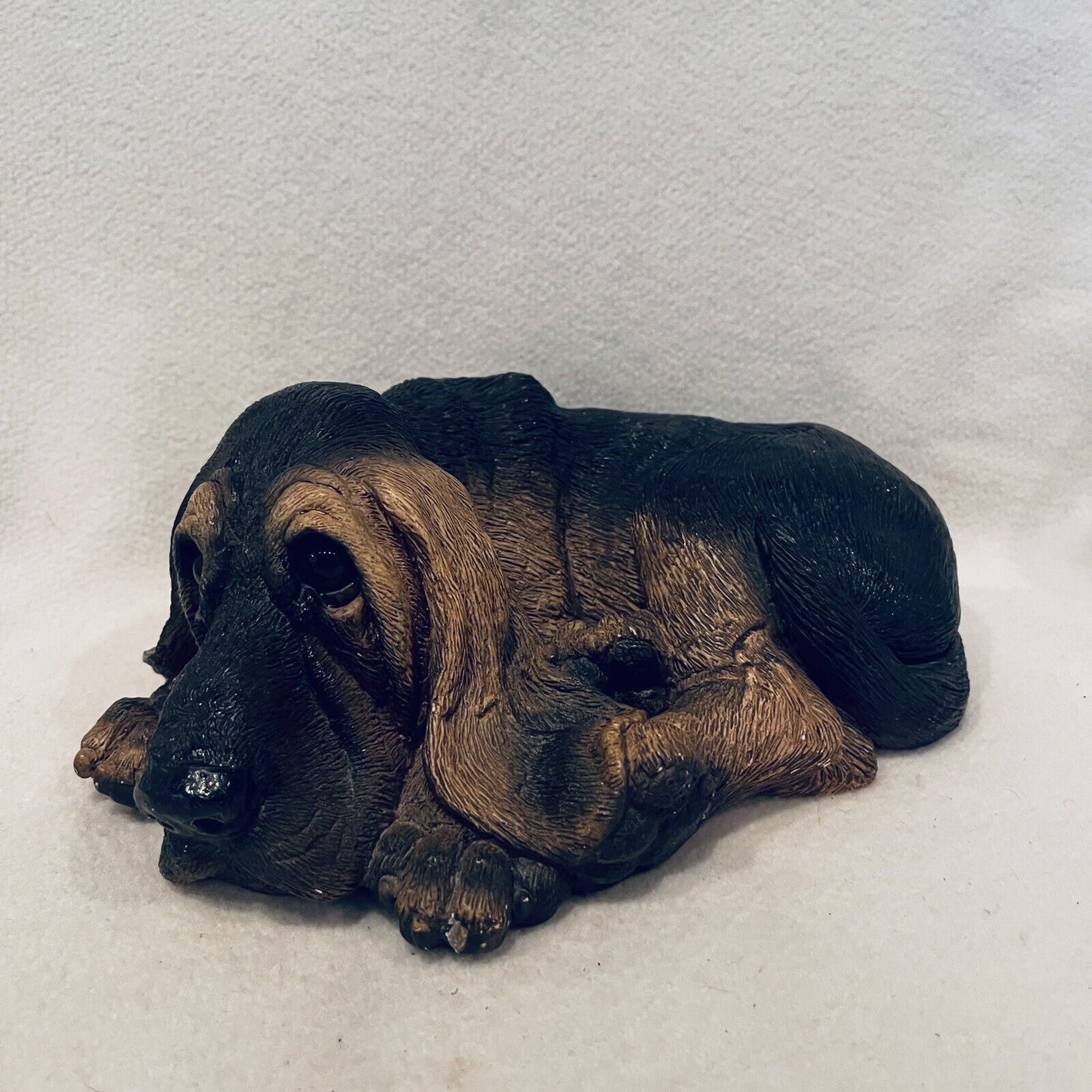 Vintage 1984 Classic Critters Bloodhound Dog Statue Laying Down UDC