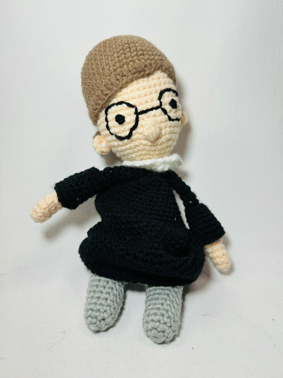 Ruth Bader Ginsburg Doll RBG  Crochet Handmade 10 in Supreme Court Judge USA
