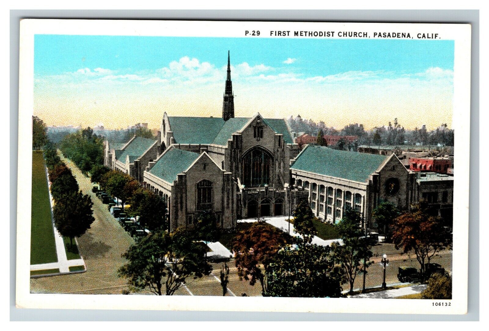 First Methodist Church, Pasadena CA c1930 Vintage Postcard