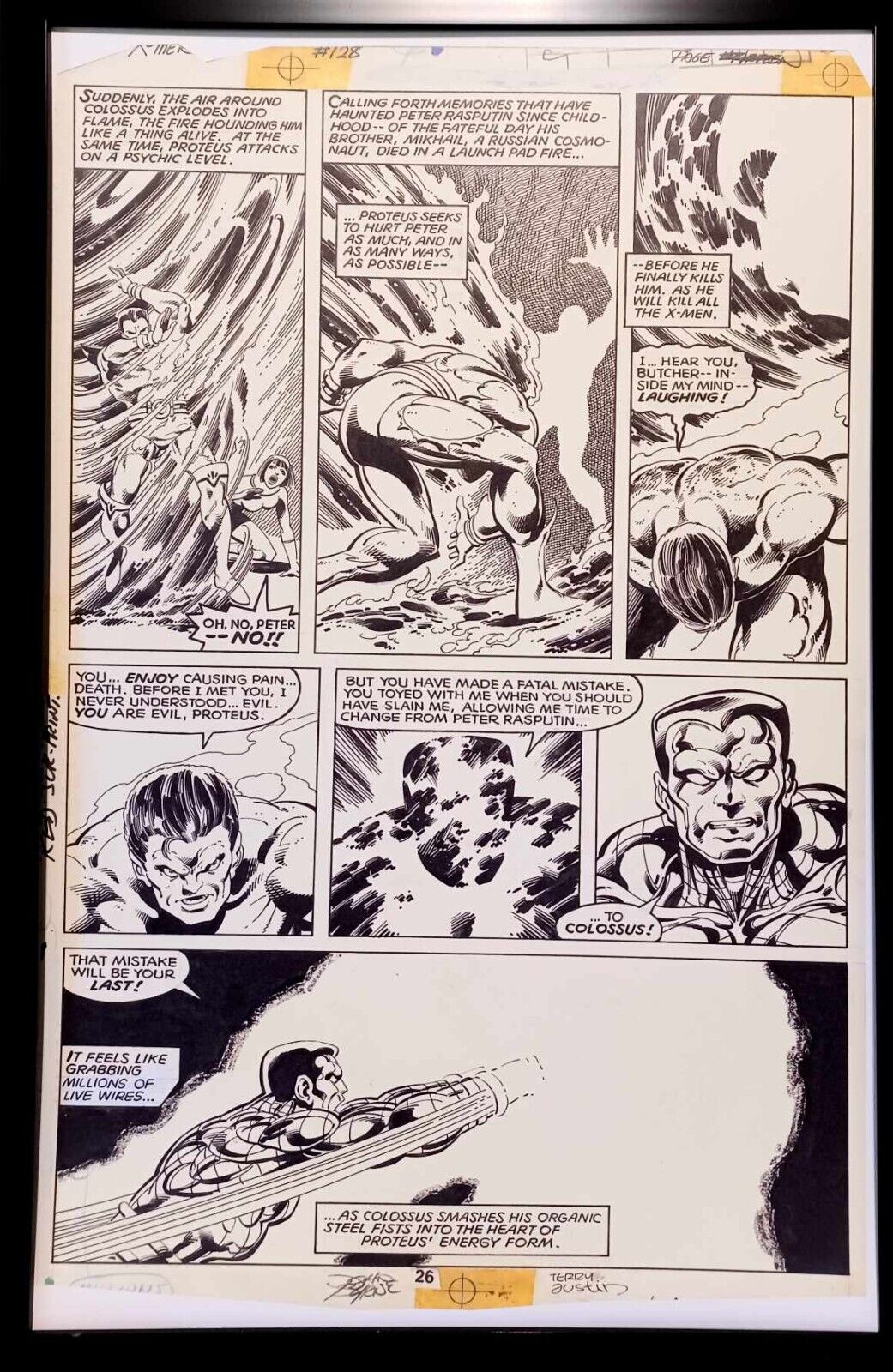Uncanny X-Men #128 pg. 26 John Byrne 11x17 FRAMED Original Art Print Colossus