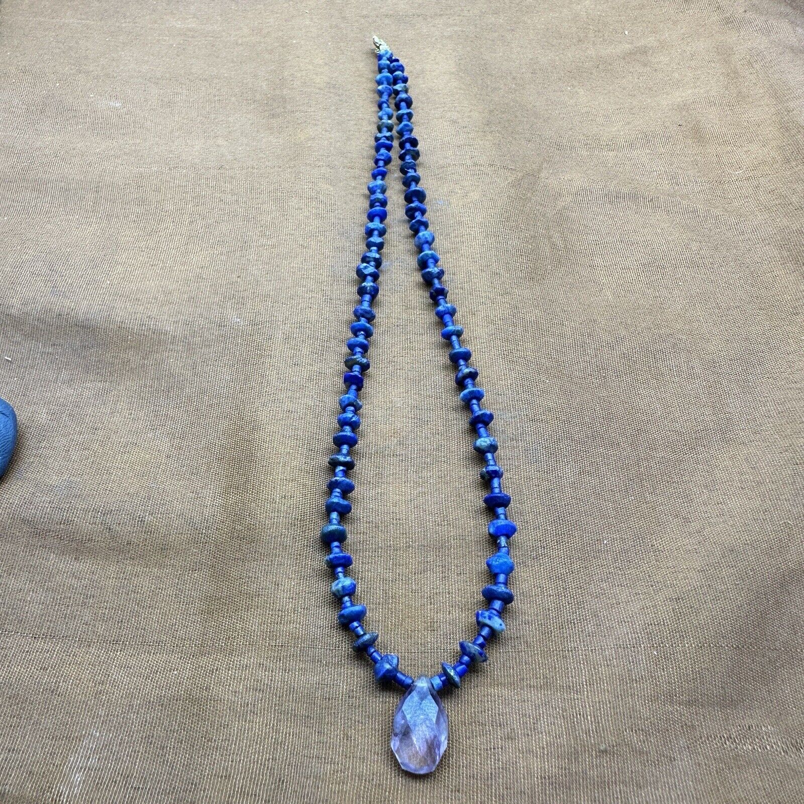 Beautiful Color Natural Lapis Lazuli Small Tiny Seed Beads Handmade Necklace