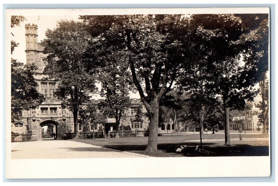 c1910\'s Princeton University Library Tunnel View NJ RPPC Photo Unposted Postcard