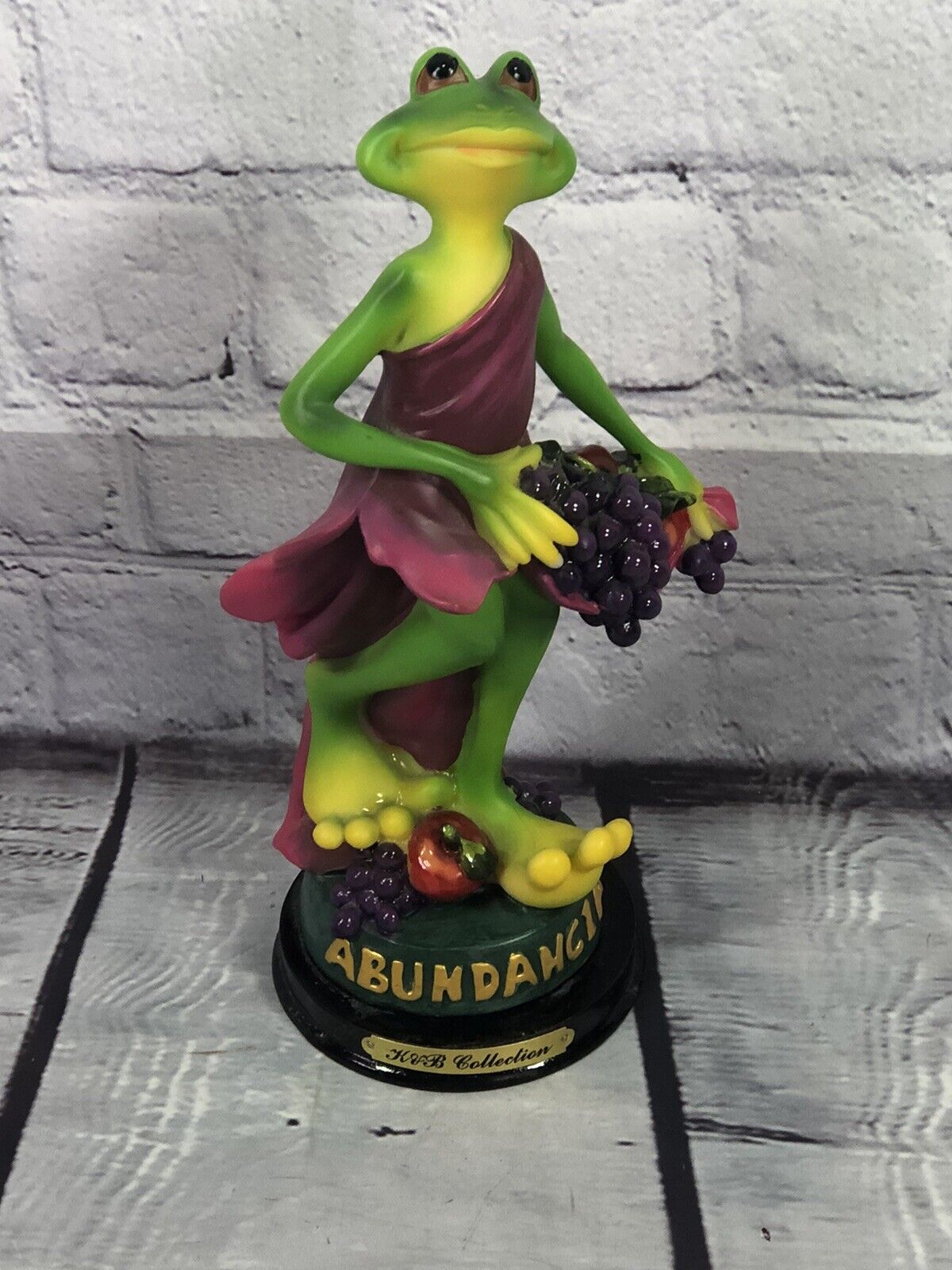 vtg KVB Collection whimsical frog of Abundancia sculpture 9\'\' tall