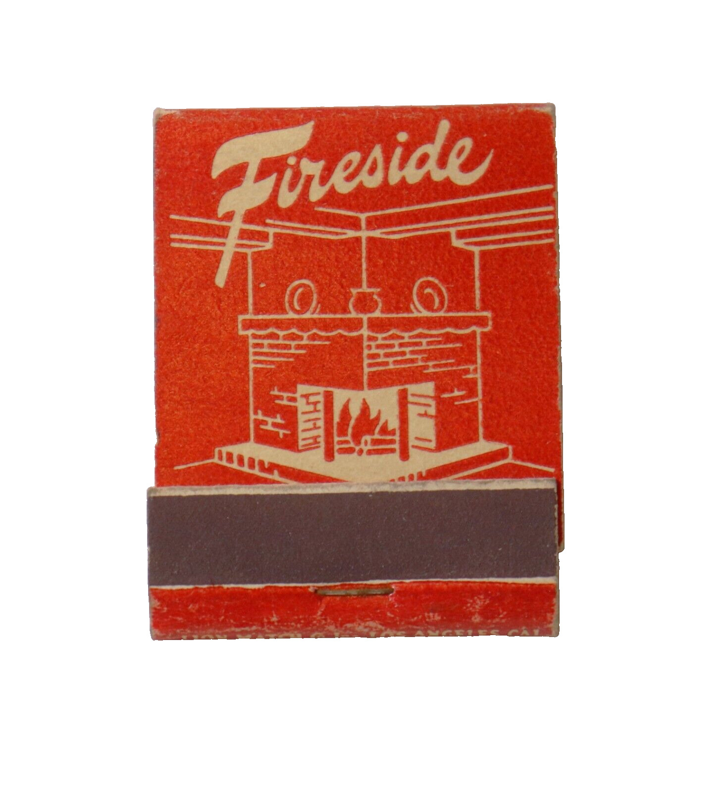 Vintage Fireside Restaurant Westchester California Full Matchbook Unstruck