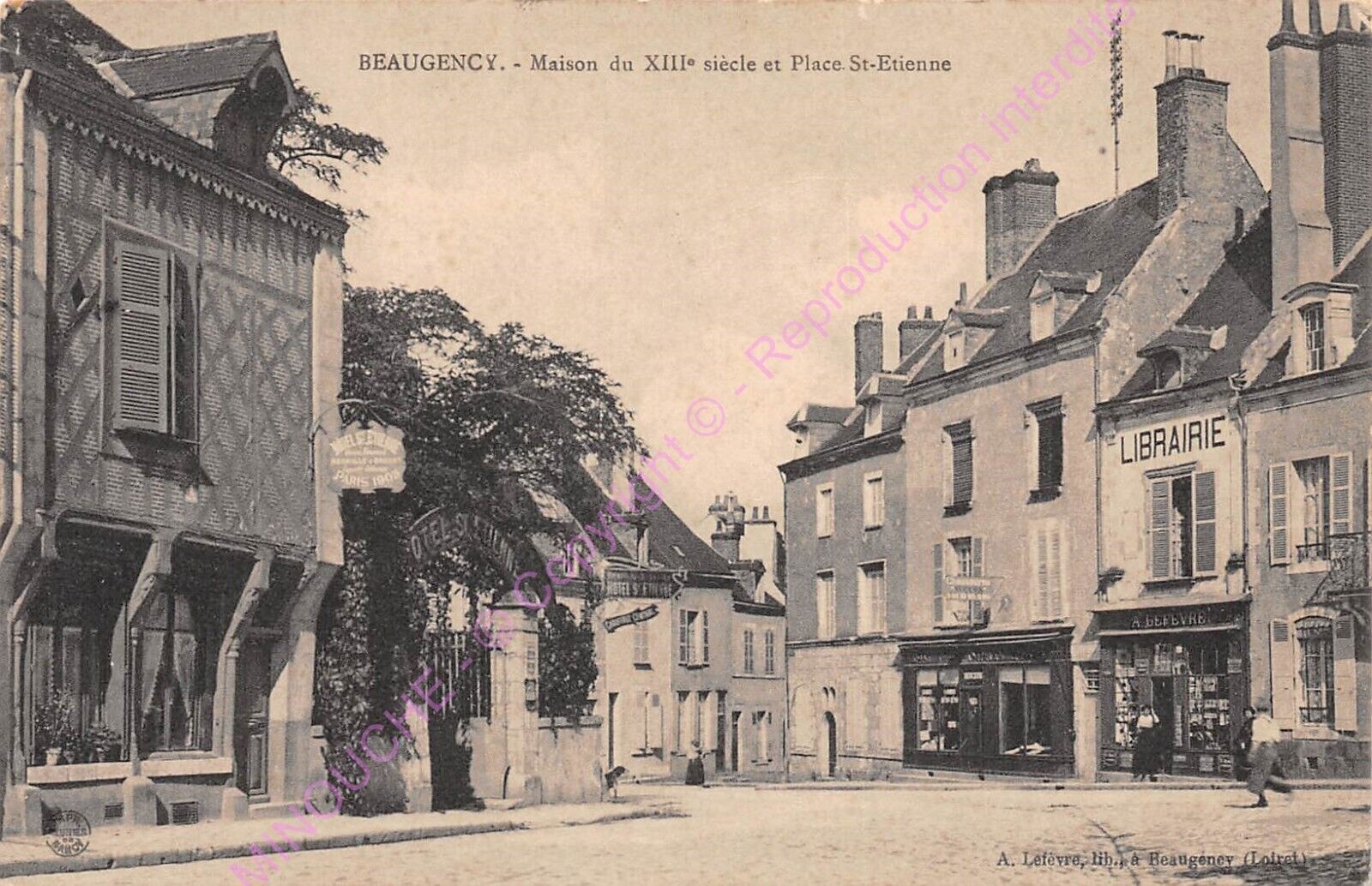 CPA 45190 Beaugency Home XIII Century Place st Etienne Bookstore Lefevre 1913