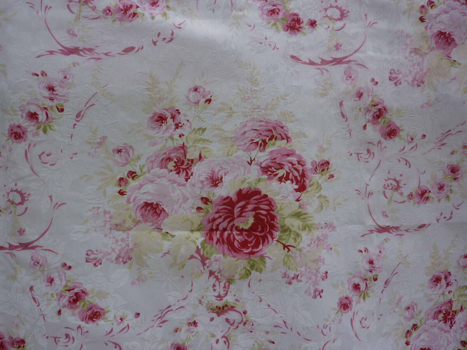 Yuwa Fabric Antique French Wow Roses Insipired by 1890's Design Raspberry Roses