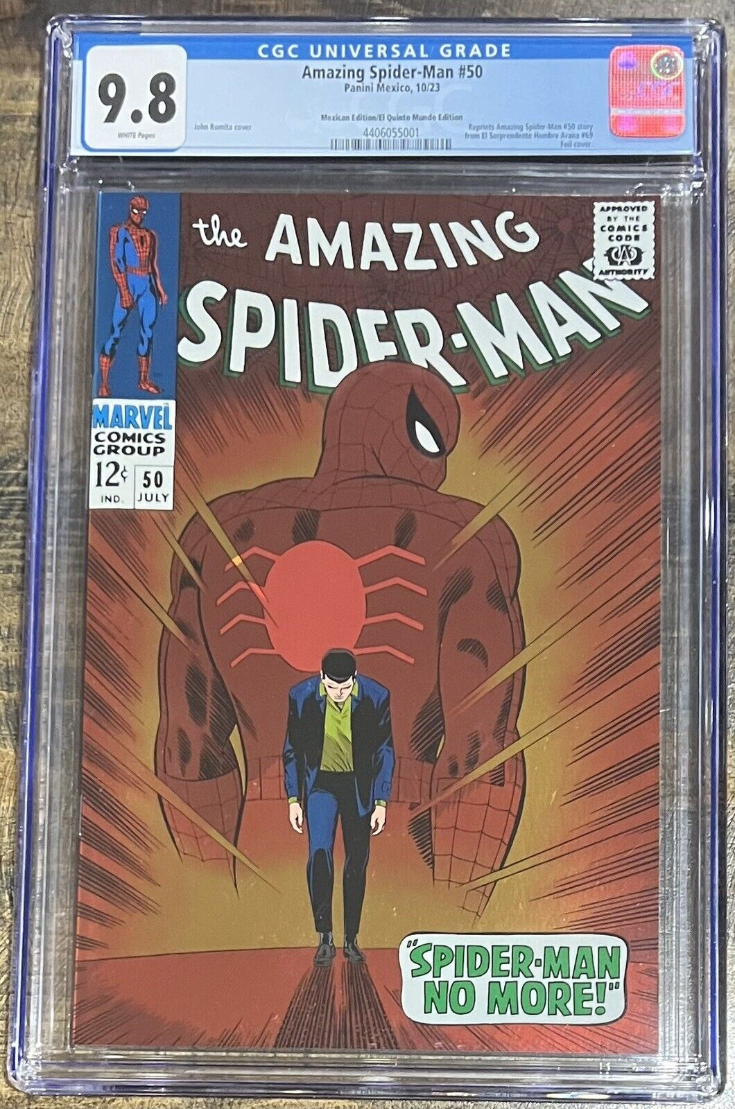 Amazing Spider-Man #50- Mexico FOIL Reprint of John Romita Classic Cover CGC 9.8