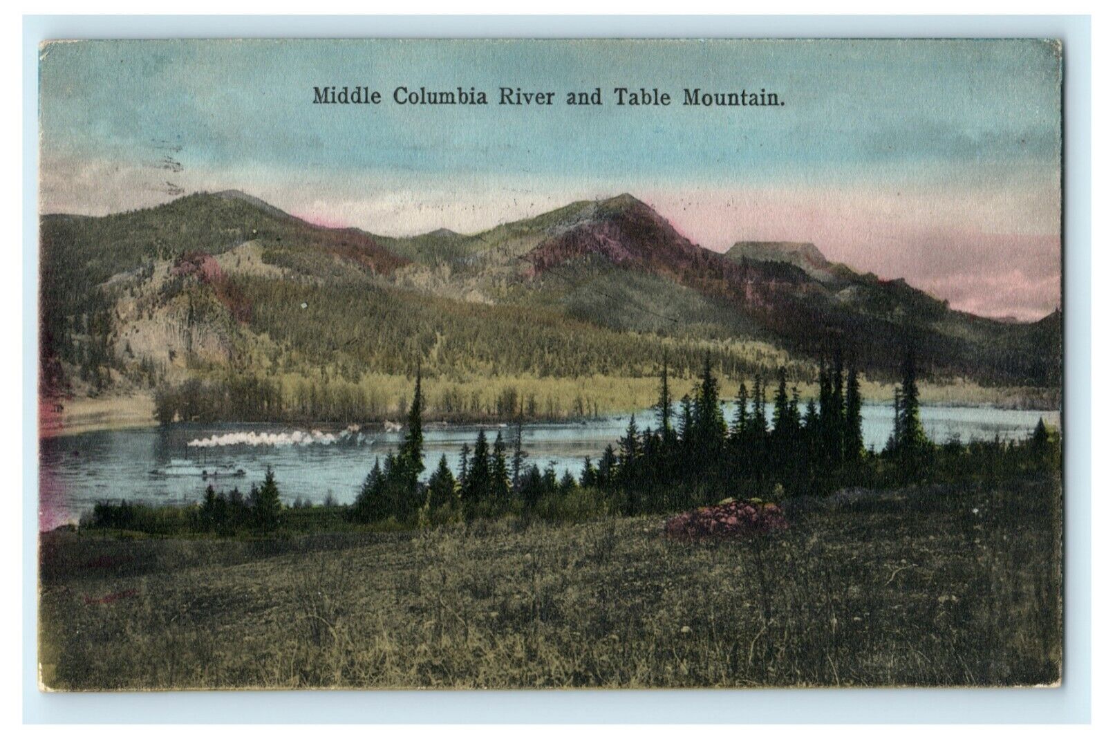 1909 Middle Columbia River Table Mountain Vancouver Washington Antique Postcard