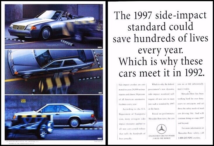 1992 Mercedes Benz 300SL 300E 300CE 2-page Advertisement Print Car Art Ad J836