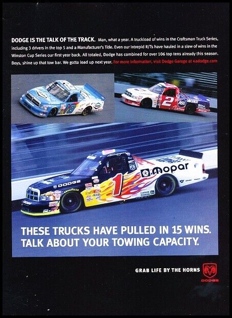 2001 2002 Dodge Ram Dakota Race Original Advertisement Car Print Ad D89