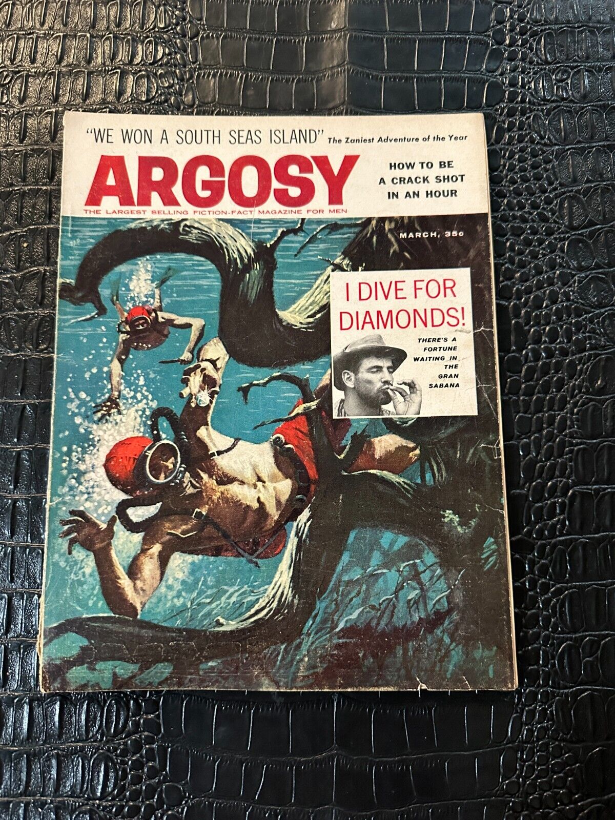 MARCH 1959 ARGOSY vintage mens adventure magazine UNDER WATER