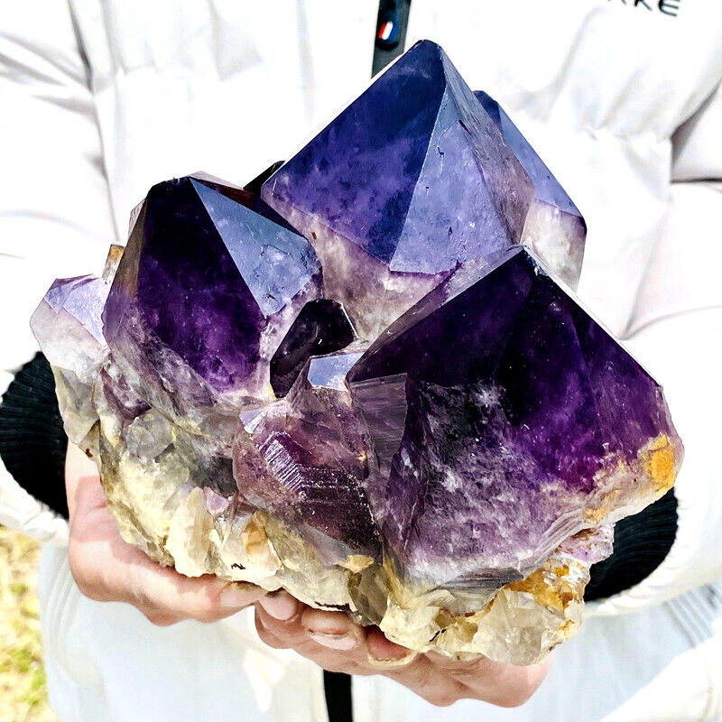 5.2LB Top natural amethyst quartz crystal cluster mineral specimen