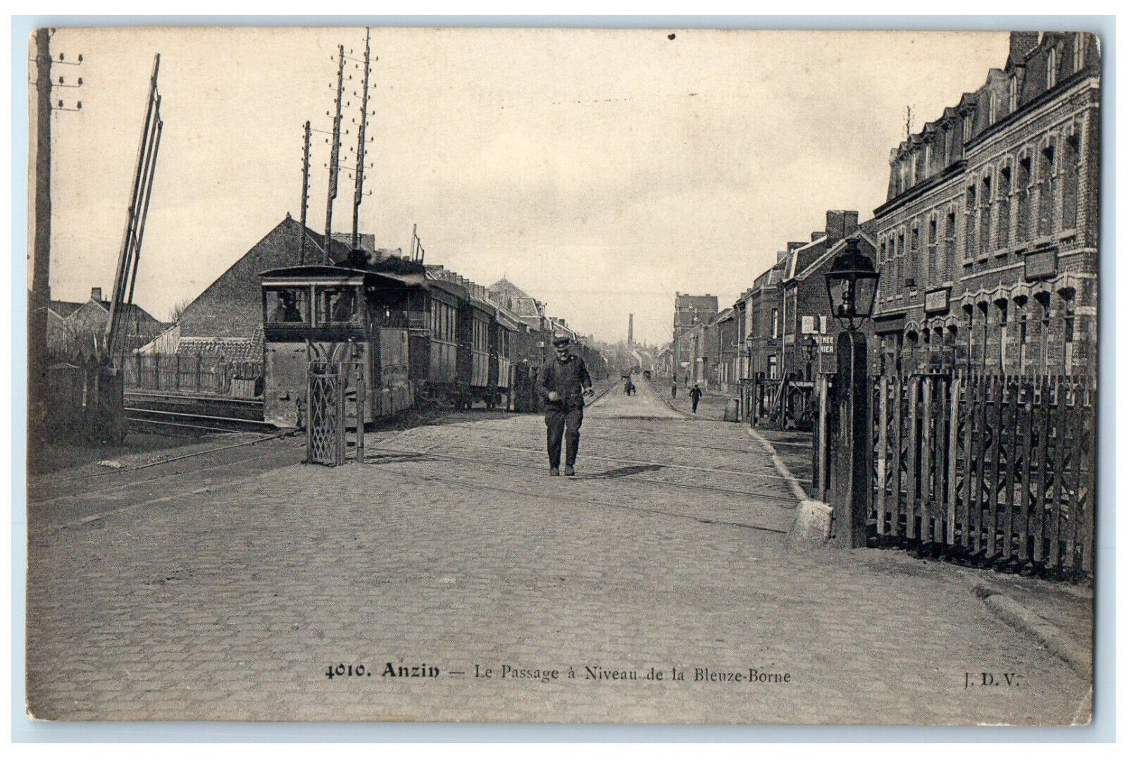 c1910 The Blenze-Borne Anzin Level Crossing Nord France Postcard Postcard