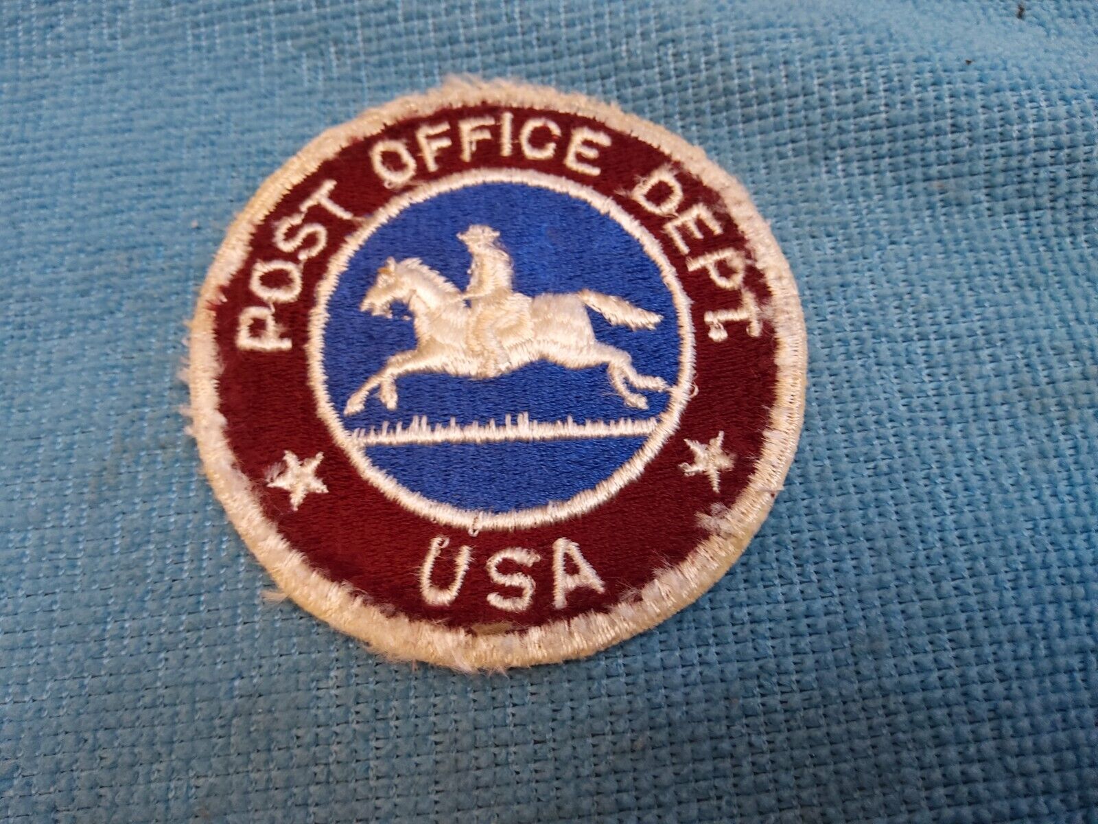 VINTAGE USA POST OFFICE DEPARTMENT UNIFORM PATCH PRE 1971 PONY  3 INCH