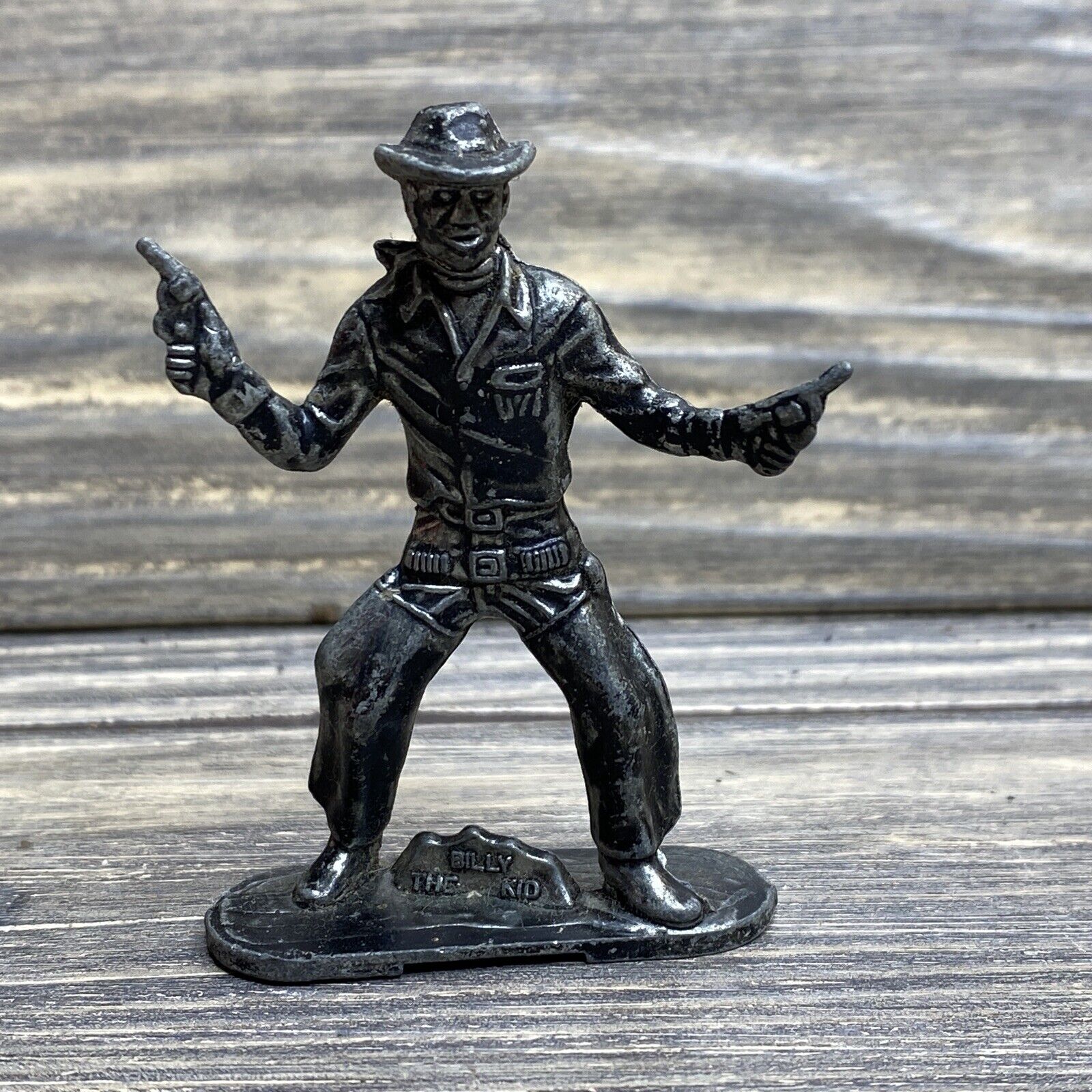 Vintage Billy The Kid Silver Tone Pewter Figurine 2.5”
