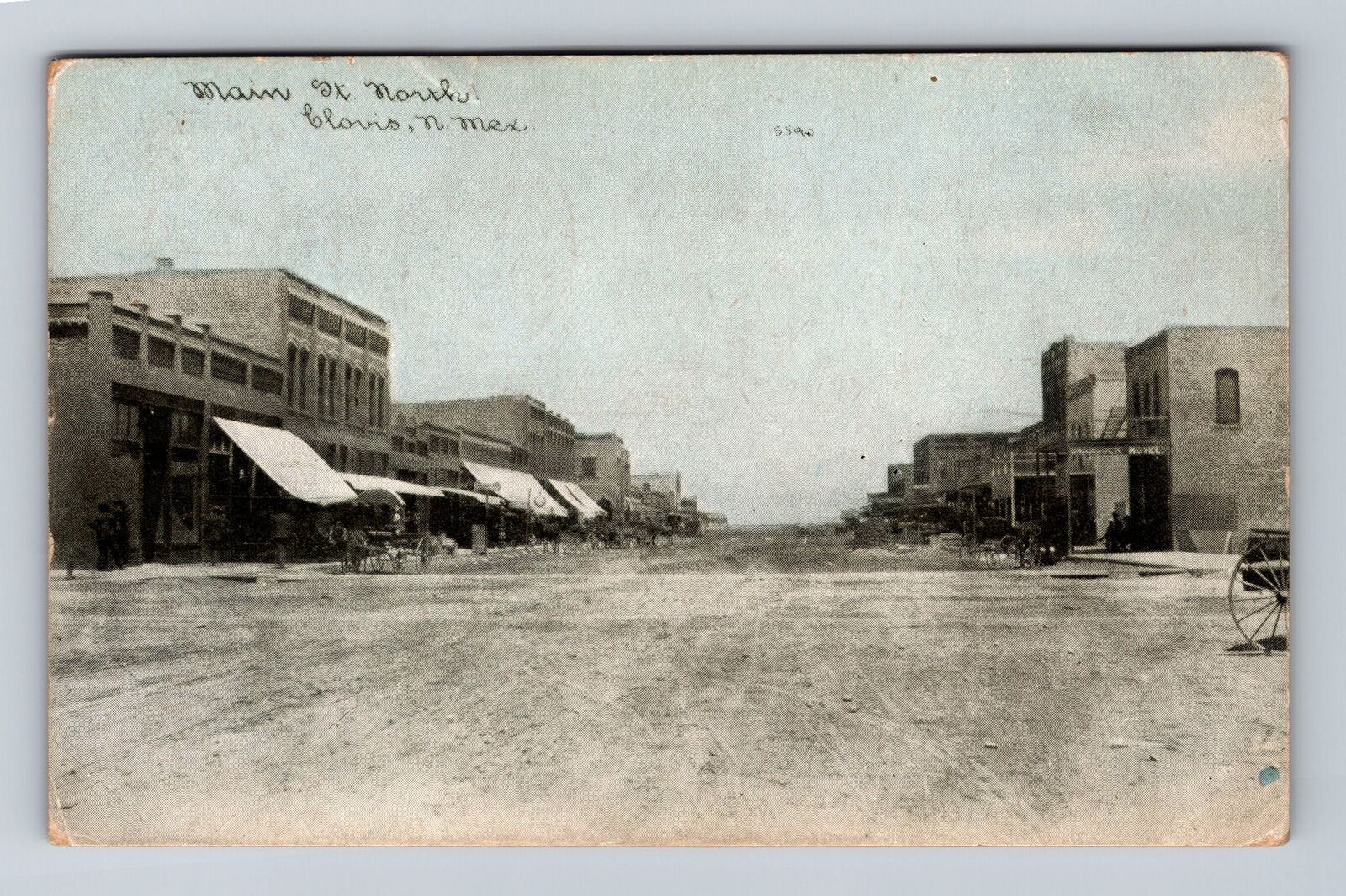 Clovis NM-New Mexico, Main Street North, Advertisement, Vintage c1917 Postcard