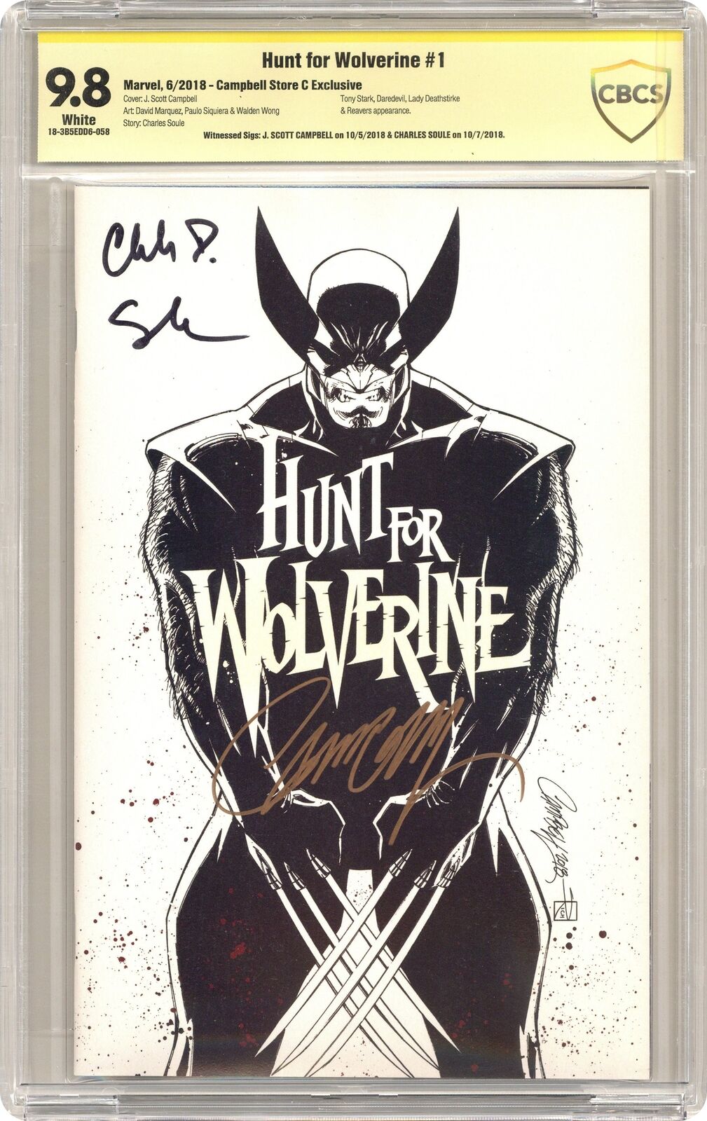 Hunt For Wolverine 1CAMPBELL.C CBCS 9.8 SS Campbell/Soule 2018 18-3B5EDD6-058