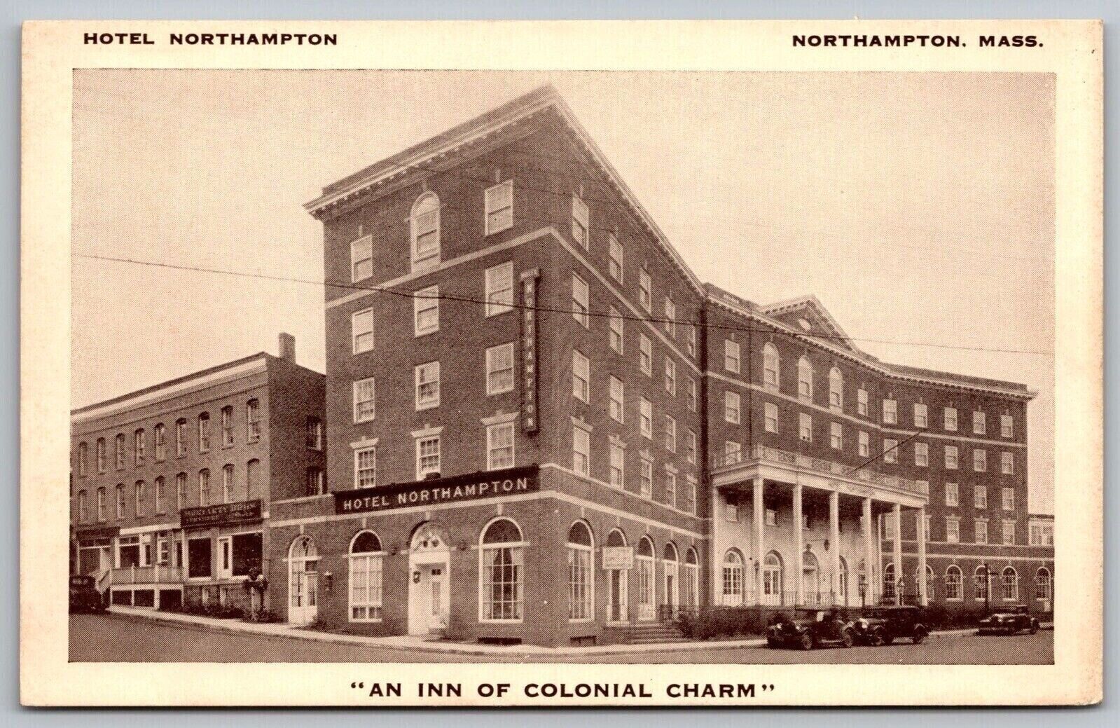Hotel Northampton Massachusetts Inn Colonial Charm Street View VNG UNP Postcard