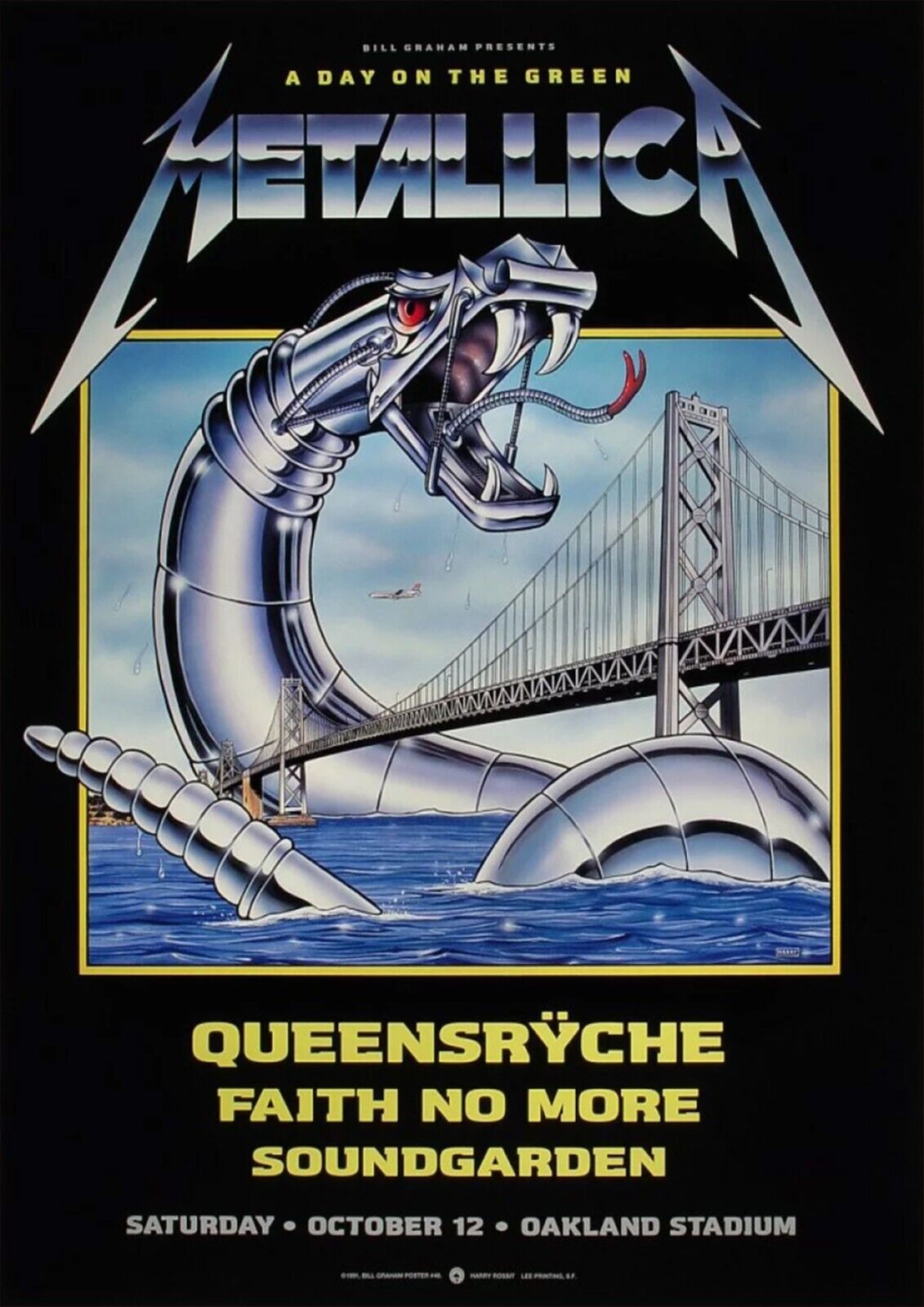 Metallica Queensryche Oakland Stadium Mini Concert Poster 4x6 Re-Print #0000