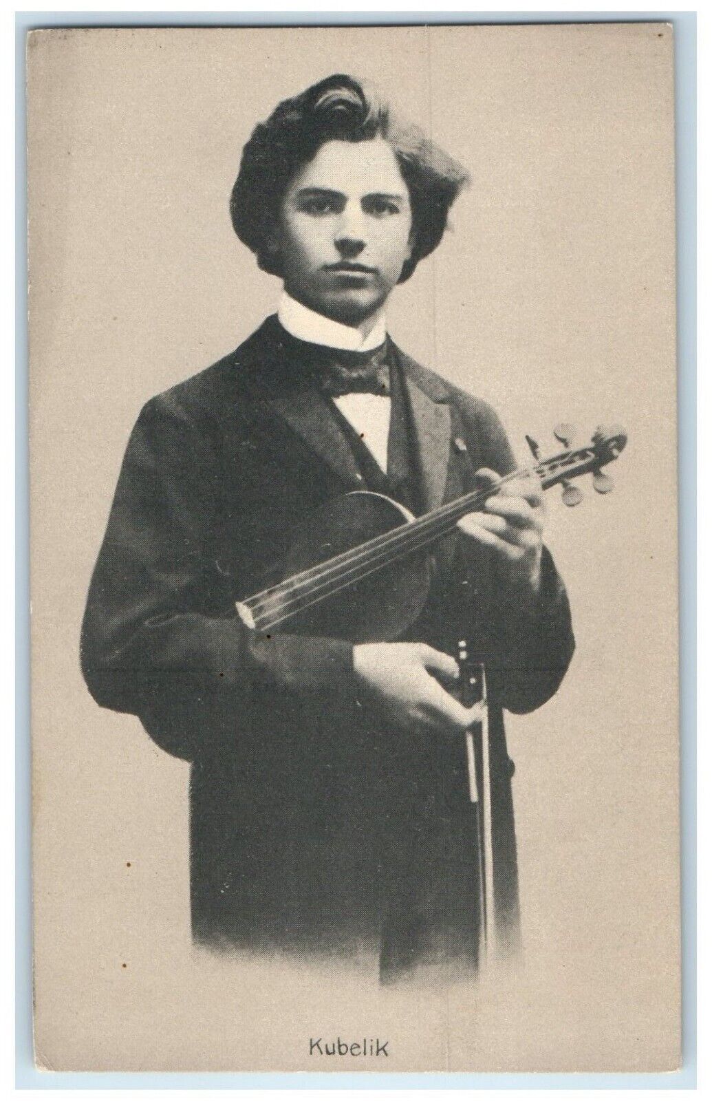 c1910\'s Jan Kubelik Czech Violinist Studio Portrait Unposted Antique Postcard