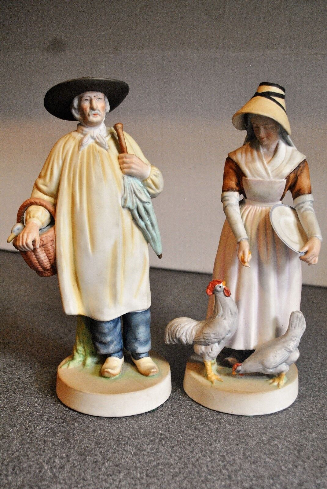 Two Vintage Colonial Dutch Farming Couple Figurines 