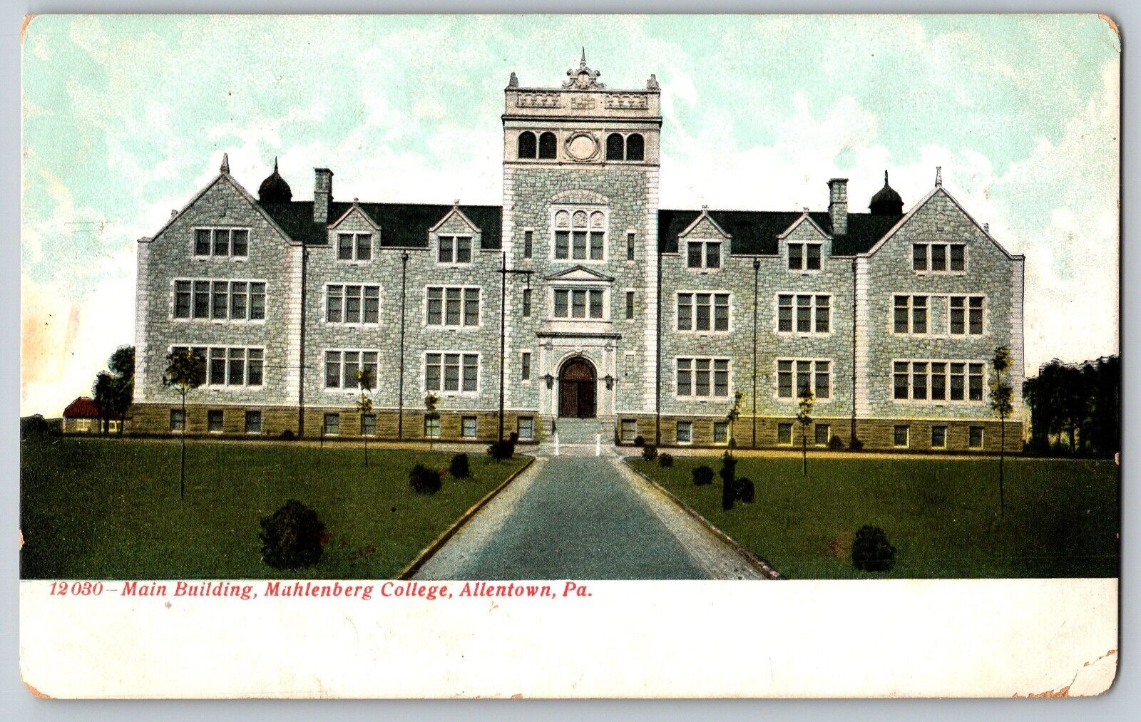 Allentown, PA - Main Building, Muhlenberg College - Vintage Postcard - Unposted