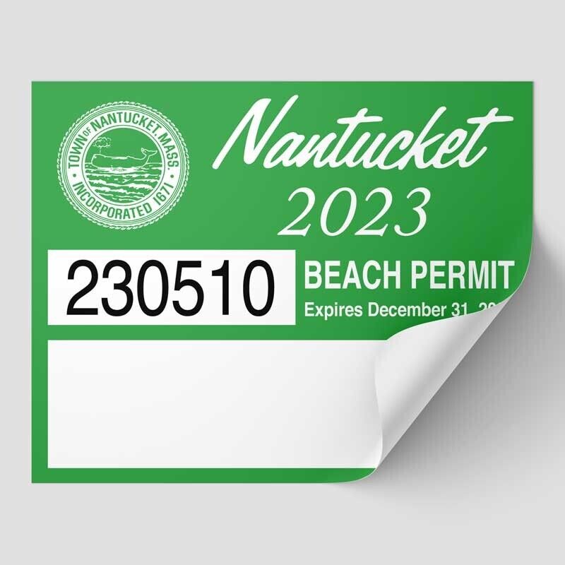 Nantucket Beach Permit Sticker Decal 2023 ACK