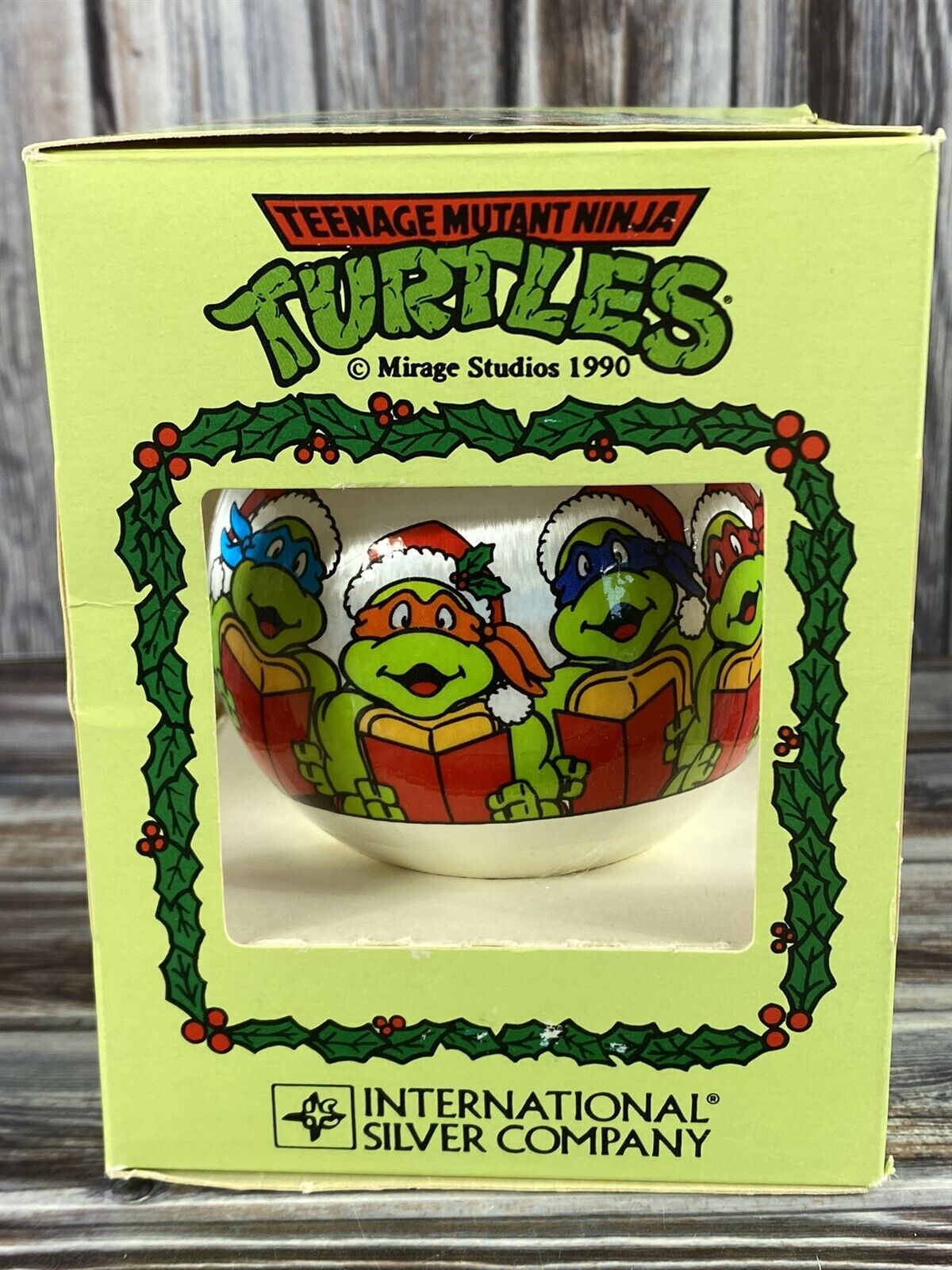 Vintage 1990 Mirage Teenage Mutant Ninja Turtles TMNT Christmas Ornament w/ Box 