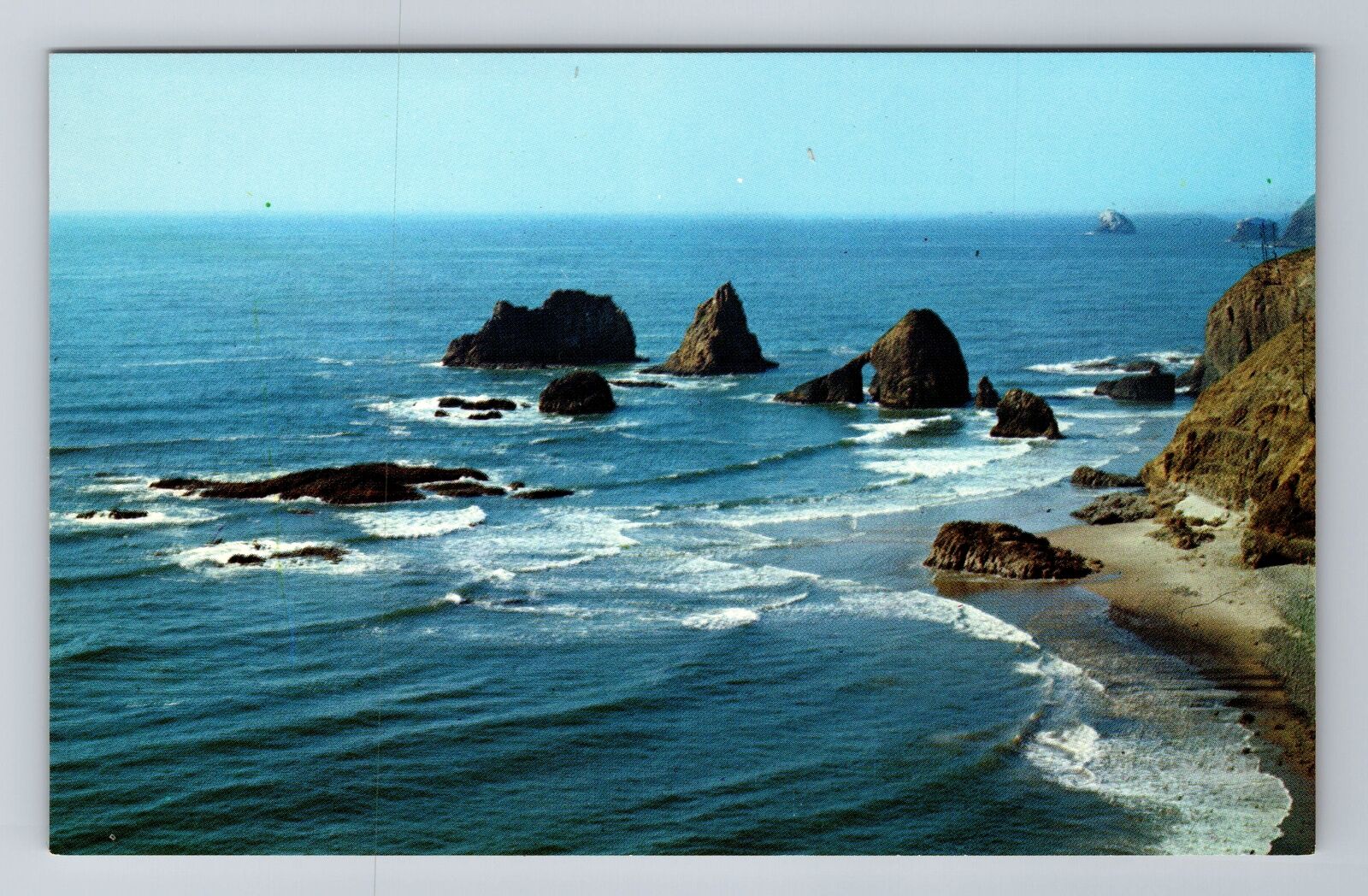 Oceanside OR-Oregon, Beaches And Surf, Antique, Vintage Postcard