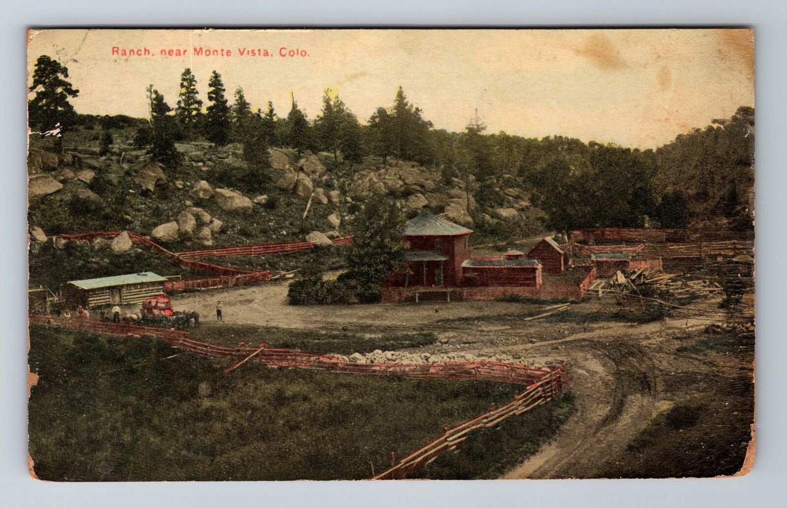 Monte Vista CO-Colorado, Ranch, Antique, Vintage Souvenir Postcard