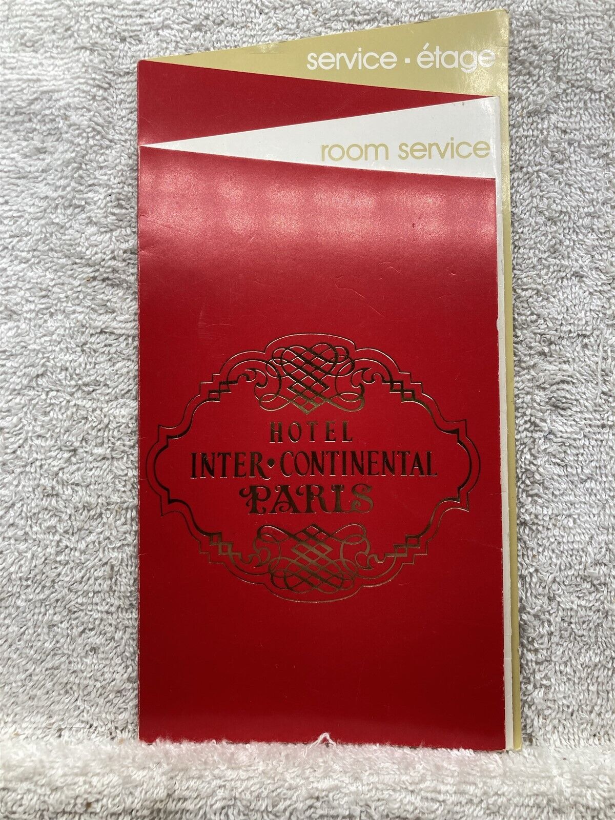 1978 Hotel Inter Continental Paris France Room Service Card Vtg