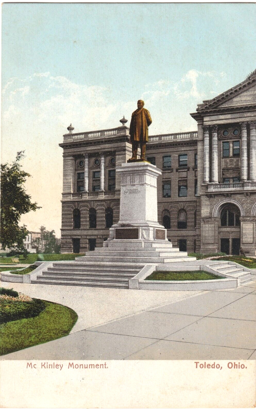 McKinley Monument-Toledo, Ohio OH-1909 posted German postcard