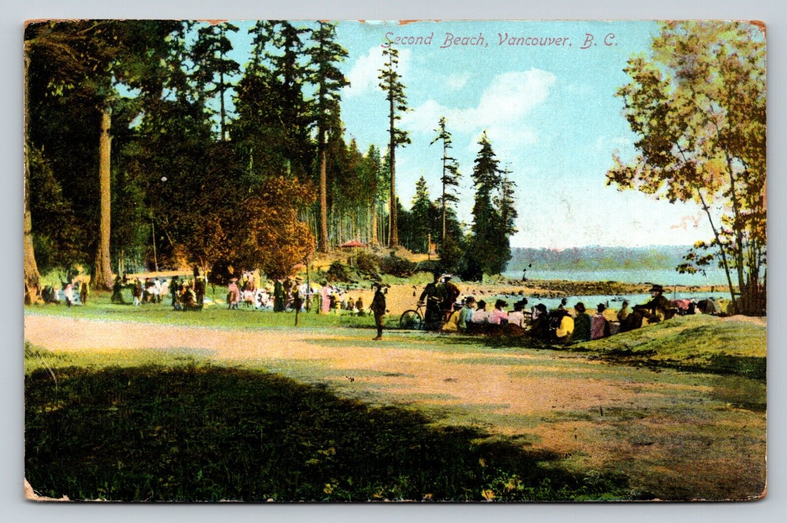 c1910 Second Beach Vancouver British Columbia Canada Vintage Postcard 1909