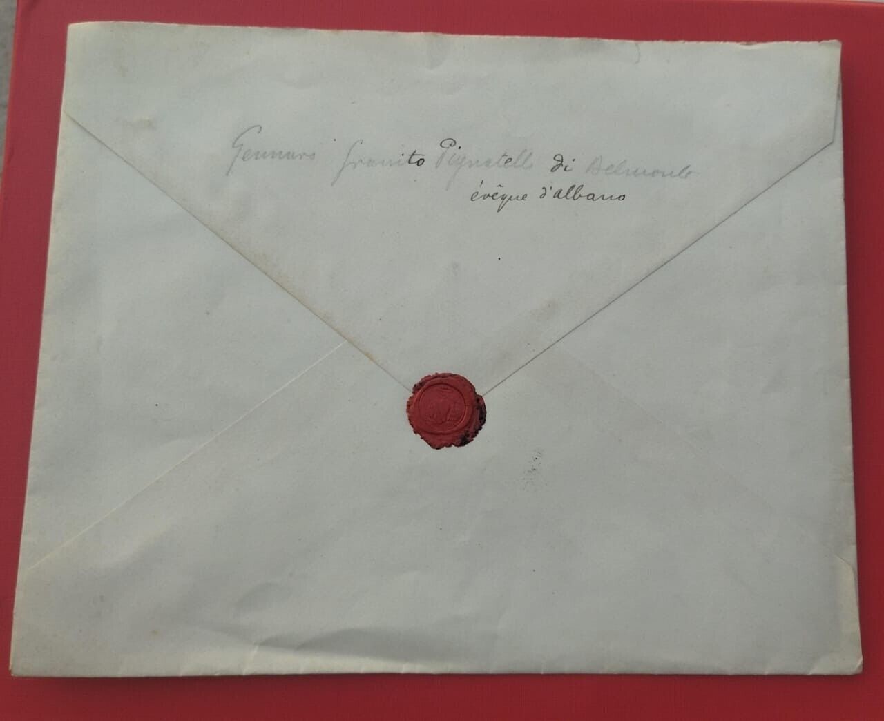 Historical Royal Letter with Wax Seal from Évêque  to King Albert I