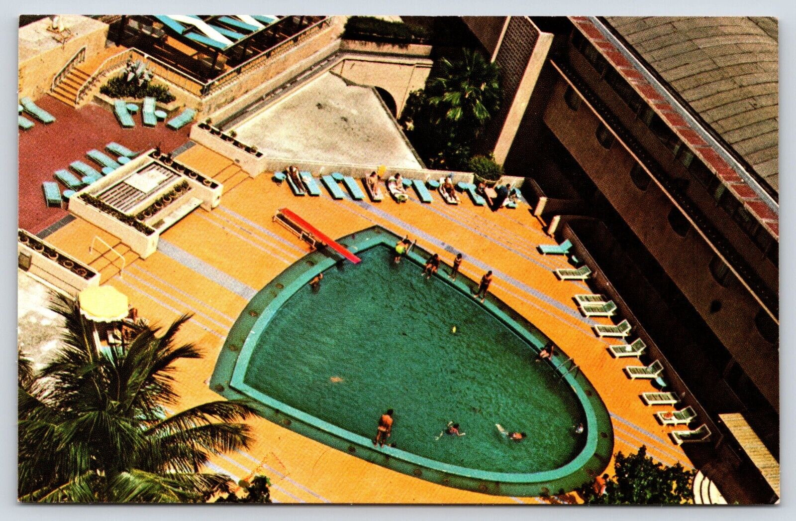 Vintage Postcard Hotel Curacao International Swimming Pool Netherlands Antilles